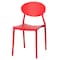 Fabulaxe Modern Plastic Outdoor Dining Chair with Open Oval Back Design, Red QI004226.RD - alternate 1